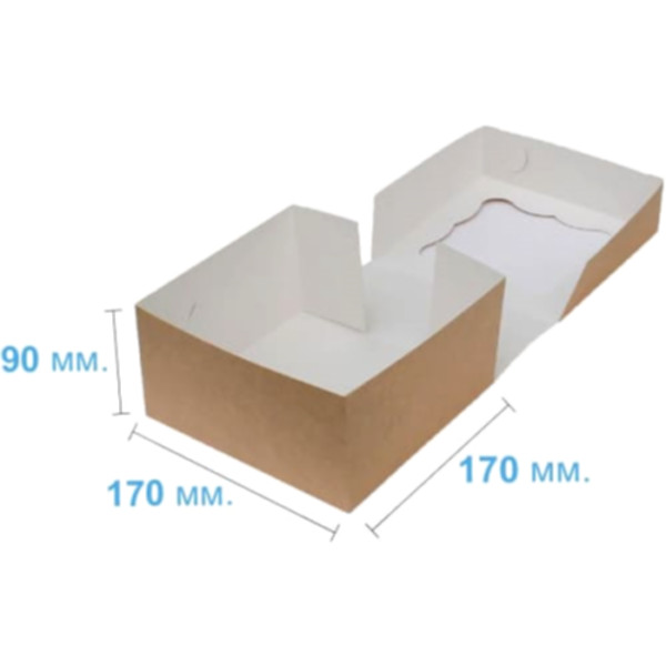 Коробка подарочная 170*170*90 мм, крафт Коробка подарочная 170*170*90 мм, крафт