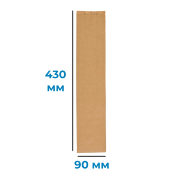 Пакет саше 430*90*45 мм, бурый