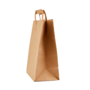 Пакет паперовий 380*320*150 мм, бурий, плоскі ручки. Photo 3