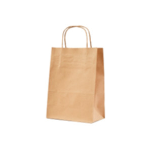 Пакет паперовий 230*170*90 мм, бурий, кручені ручки. Photo 3